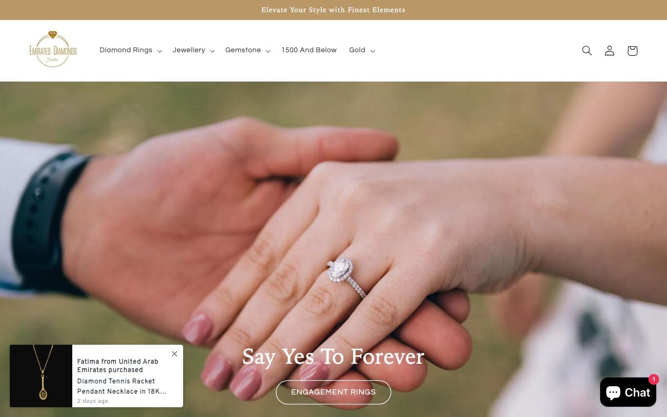 Emirates Diamonds — E-Commerce